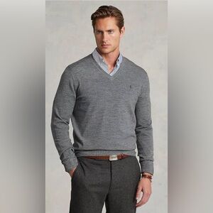 Ralph Lauren Polo Men's Merino Wool V-Neck Sweater Sz XL